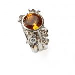 Citrine and diamond ring