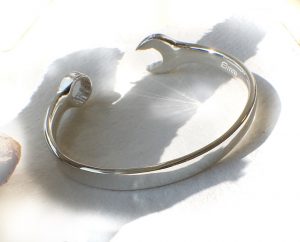 Hand crafted sterling silver spanner bangle