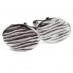 Solid silver cufflinks with a wavy pattern