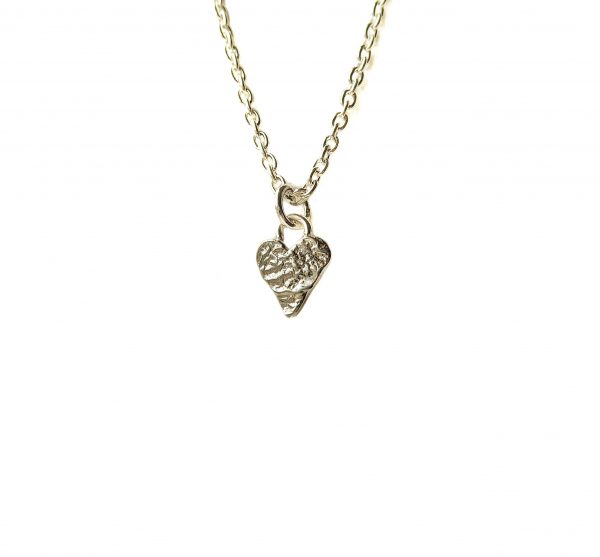 Petite handmade textured heart pendant