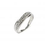 Handmade white gold ring set with diamonds