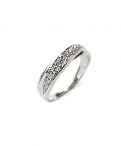 Handmade white gold ring set with diamonds