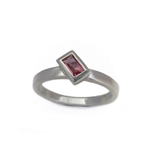 Silver ring with pink tourmaline